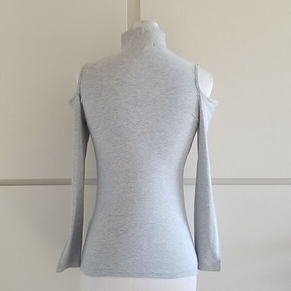 Workshop Grey Heather Cold Shoulder Turtleneck,NEW - Picture 5 of 8